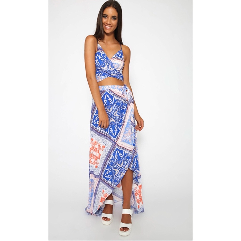 Peppermayo Patchwork Printed Wrap Skirt Set - image 2